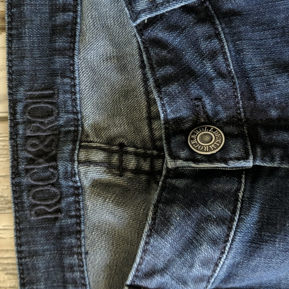 ROCK & ROLL COWGIRL low-rise trouser jeans flares wide leg 34x36L like new TALL - Picture 13 of 16